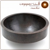 17" Copper Handmade Bar Vessel Apron Round Sink