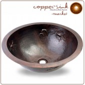 17" Copper Handmade Bathroom Round Sea Sink